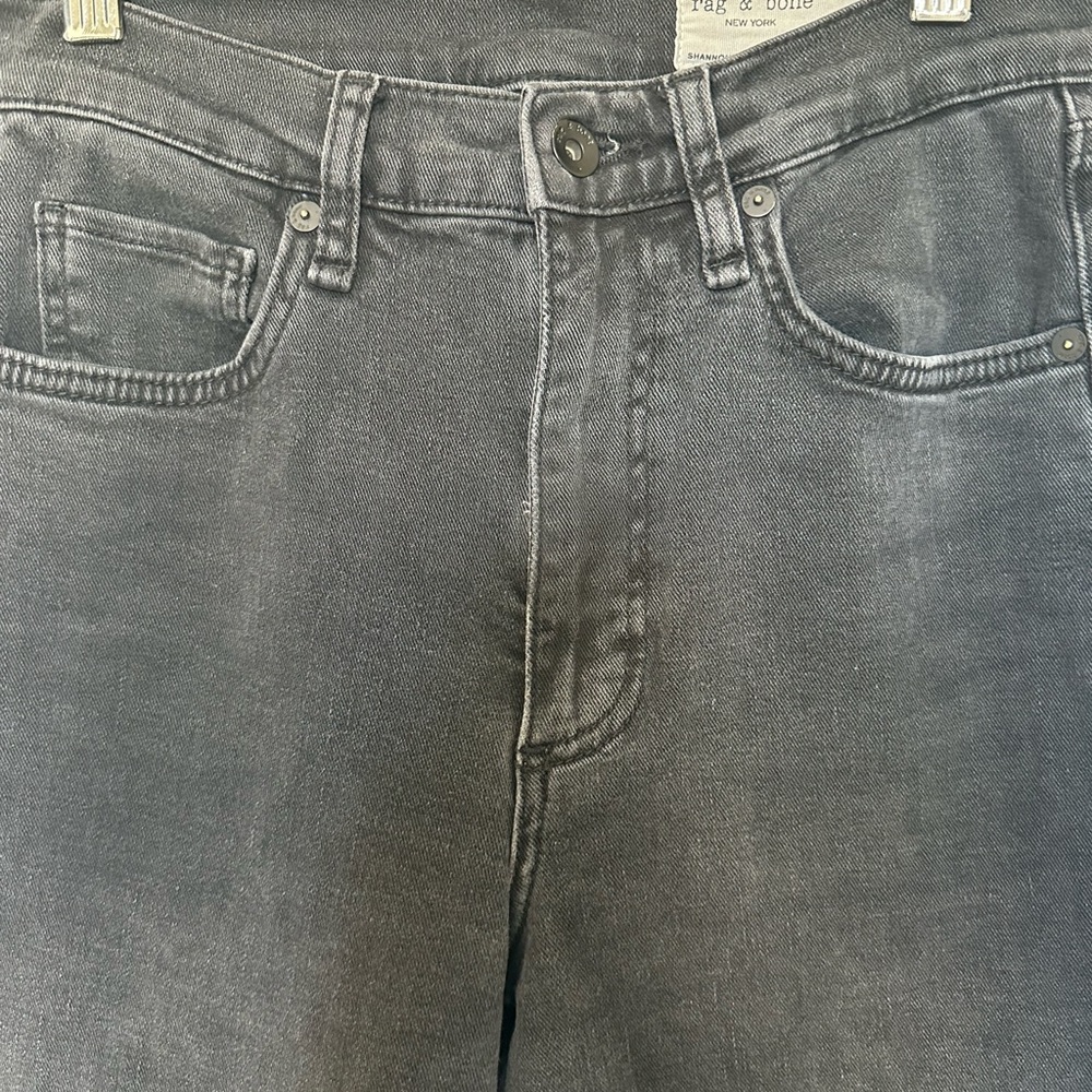 Rag & Bone Shannon Ultra Stretch High Rise Straight Jeans - Washed Black 24 - Picture 4 of 9